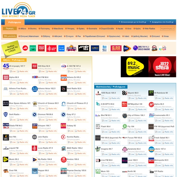 Greek Radio Directory. Listen Live all Greek Radio stations from all around Greece