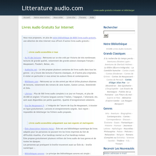 Livres audio gratuits sur internet