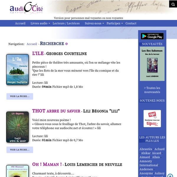 AudioCité : Livres audio - Jeunesse
