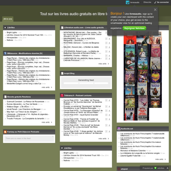Tout sur les livres audio gratuits en libre téléchargement Pearltrees