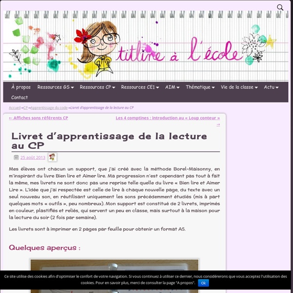 Livrets d'apprentissage de la lecture au CP