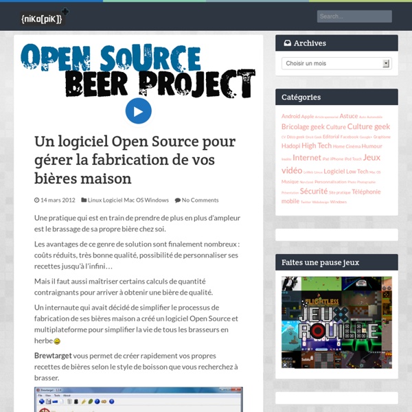 Un logiciel Open Source pour gérer la fabrication de vos bières maison