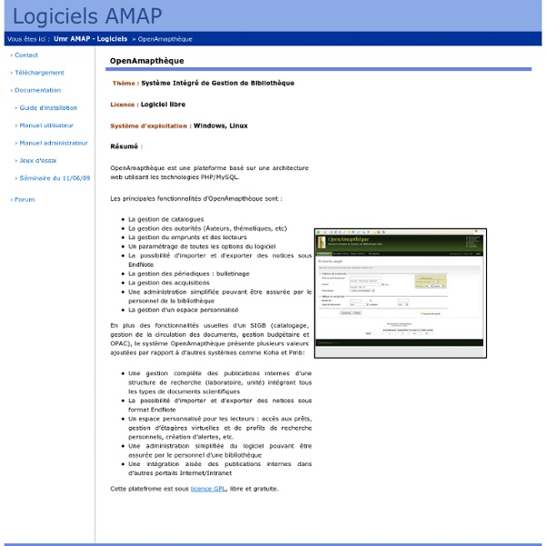 Logiciels AMAP - OpenAmapthèque