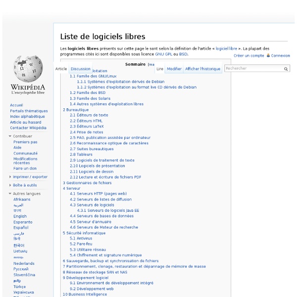 Liste de logiciels libres