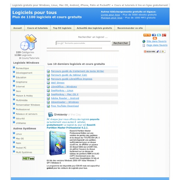 Logiciels gratuits - Freewares et logiciels libres