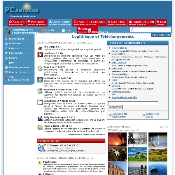 PC Astuces : Logithèque et Téléchargements