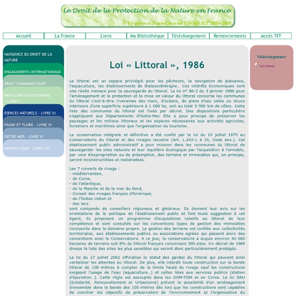 Loi Littoral, 1986