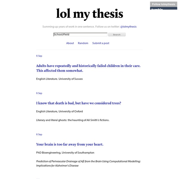 Lol my thesis