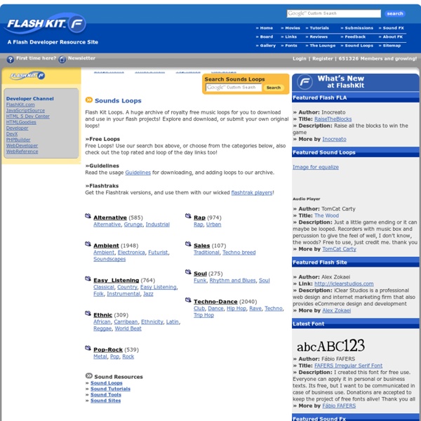 Flash Kit, A Flash Developer Resource for Macromedia Flash 8 and MX Tutorials SWF FLA images clipart Sounds WAVS Animations Help and Support