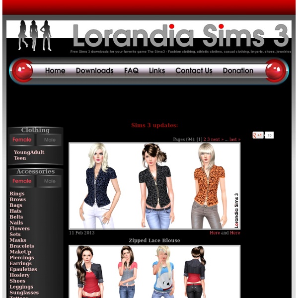 Free clothing, patterns, Sims 3 downloads