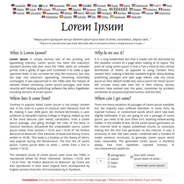 Lorem Ipsum - All the facts - Lipsum generator