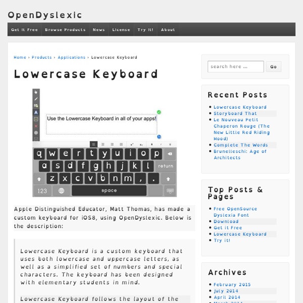 Lowercase Keyboard - OpenDyslexic