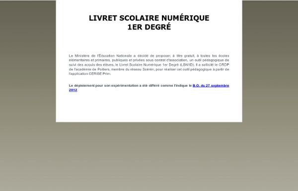 LSN - Livret Scolaire Numérique