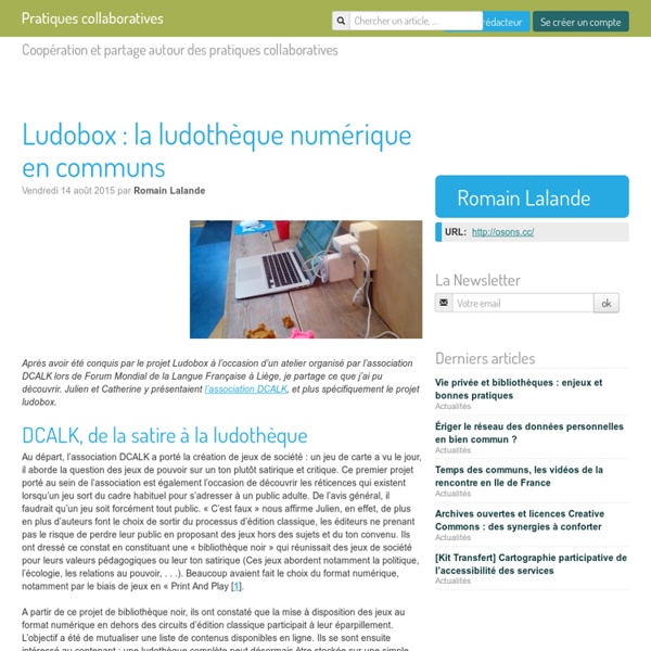 Ludobox : la ludothèque numérique en communs