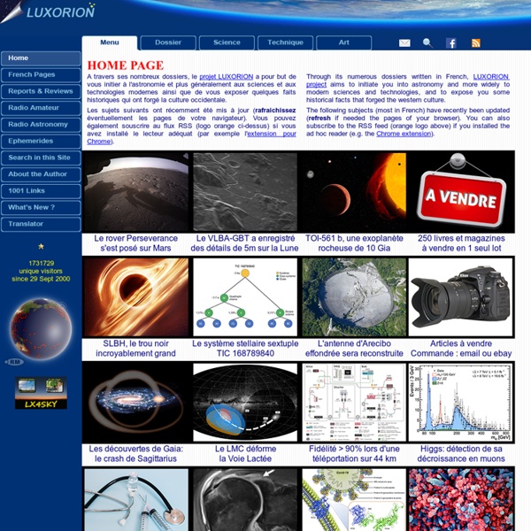 LUXORION - 1860 pages, 20000 images sur les Sciences/about Scien