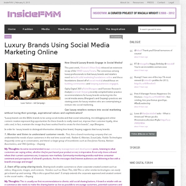 Luxury Brands Using Social Media Marketing Online
