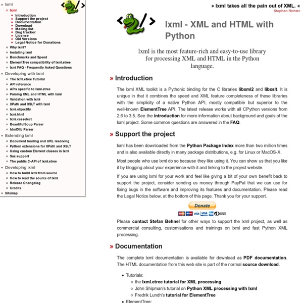 Lxml - Processing XML and HTML with Python