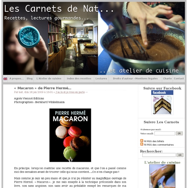 « Macaron » de Pierre Hermé… « Les carnets de Nat