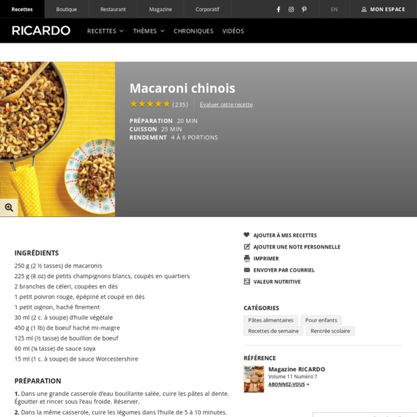 Macaroni chinois Recettes