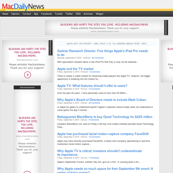 MacDailyNews - Apple and Mac News - Welcome Home