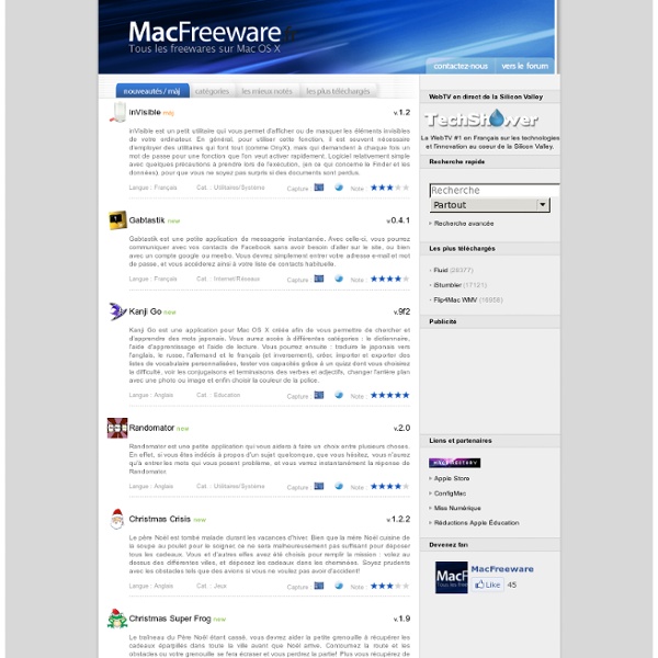 MacFreeware, tous les freewares sur Mac OS X !