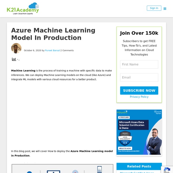How To Deploy Azure Machine Learning Model In Production