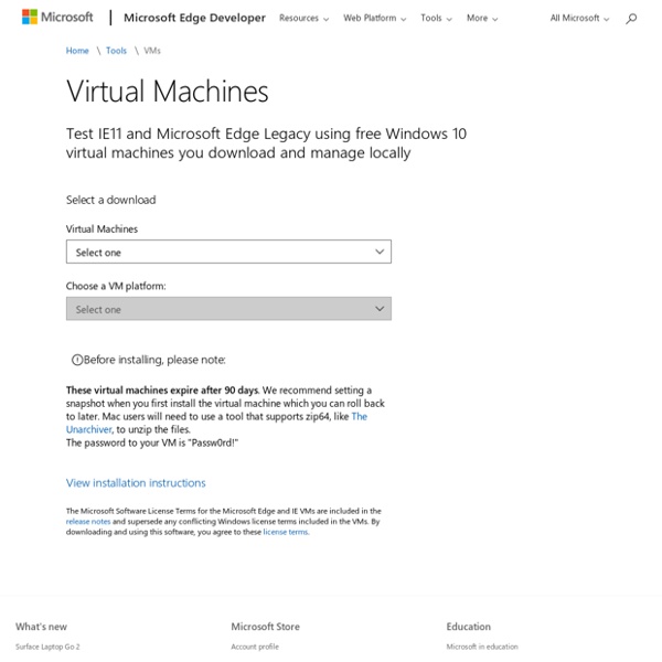 Free Virtual Machines from IE8 to MS Edge