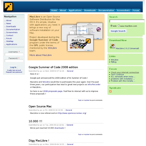 Open Source Software Distribution for Mac OS X