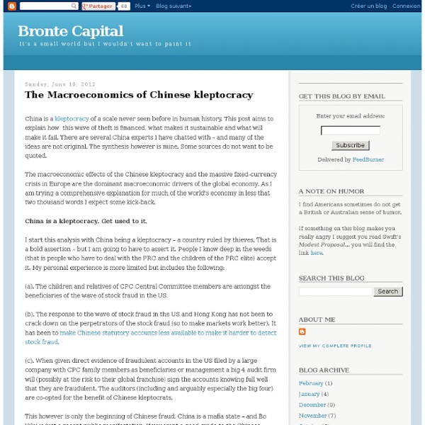 The Macroeconomics of Chinese kleptocracy