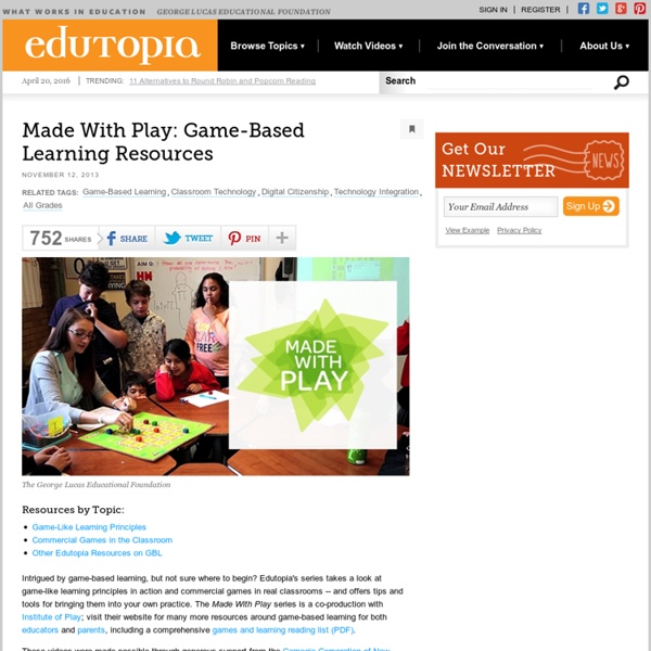 Made With Play: Game-Based Learning Resources