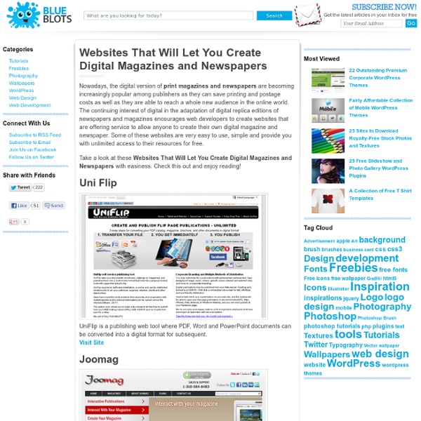 Websites That Will Let You Create Digital Magazines and Newspapers