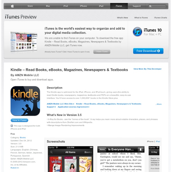 Kindle for iPhone, iPod touch, and iPad on the iTunes App Store