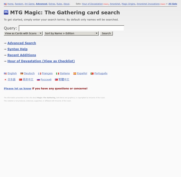 MTG Magic: The Gathering card search