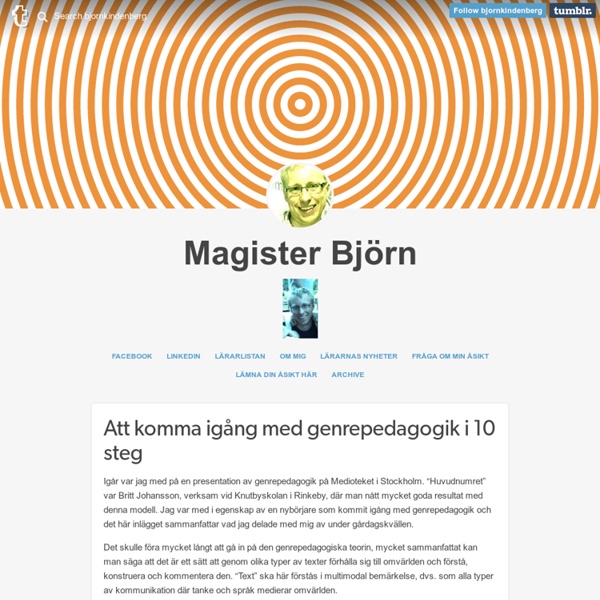 Magister Björn — Att komma igång med genrepedagogik i 10 steg