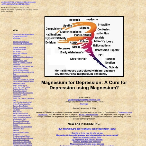 Depression Treatment: A Cure for Depression using Magnesium?