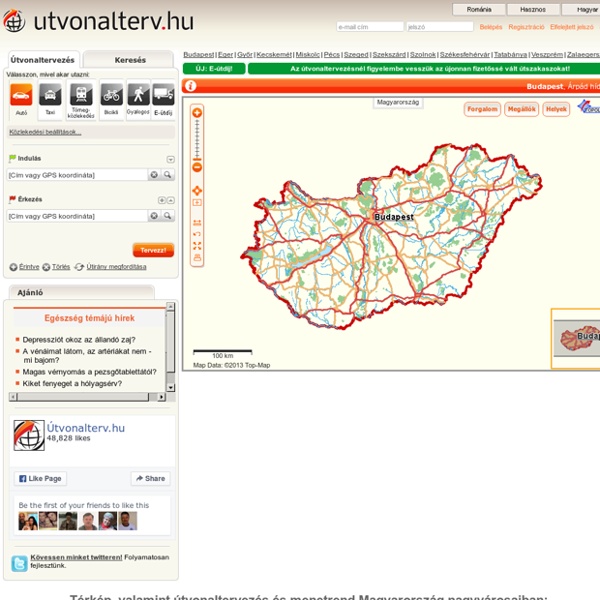 Útvonalterv.hu - Magyarország térkép, útvonaltervezés és menetrend