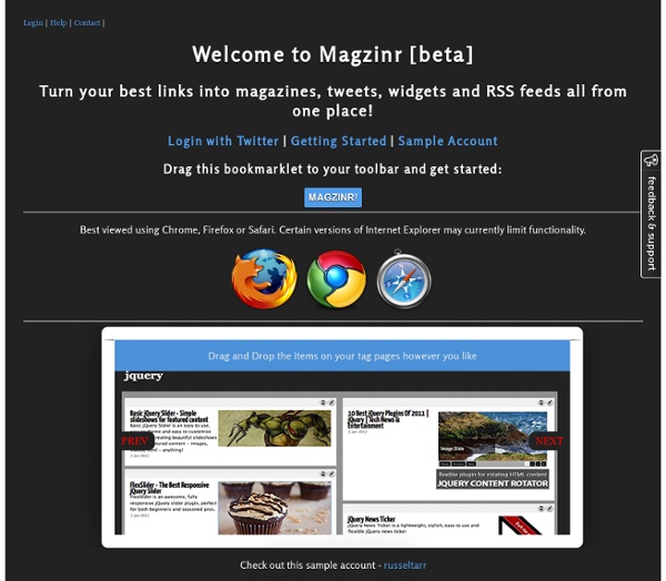 Magzinr.com - Create Your Own Magazines, RSS Feeds, Etc.