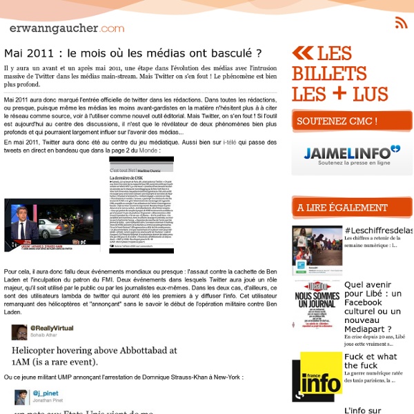 L'actu media web - Mai 2011 : le mois où les médias ont basculé ?