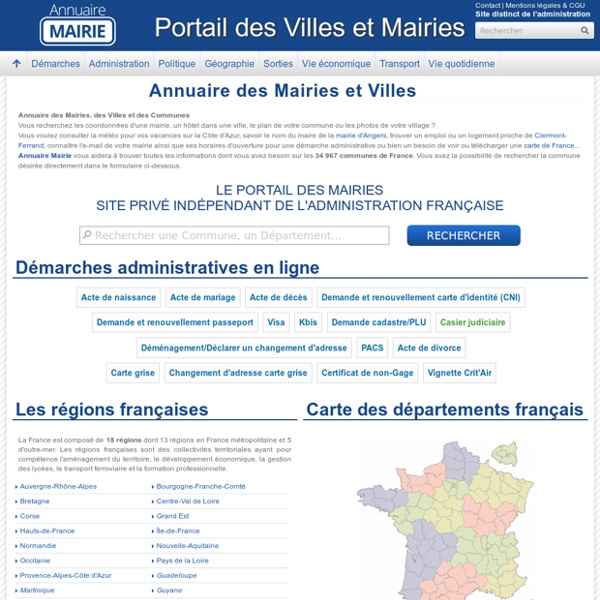 Annuaire Mairie - Informations Mairie, Commune et Ville de France