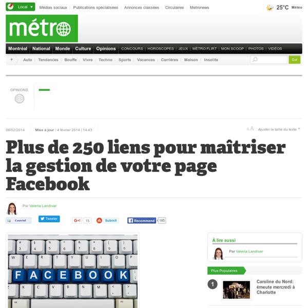 Plus de 250 liens pour maîtriser la gestion de votre page Facebook