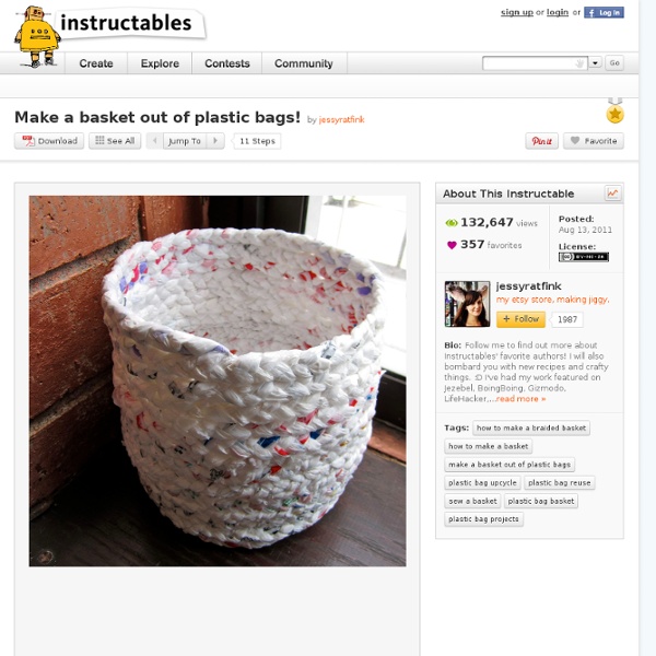 Make a basket out of plastic bags!