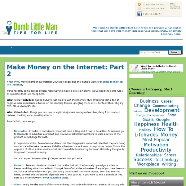 Make Money on the Internet: Part 2