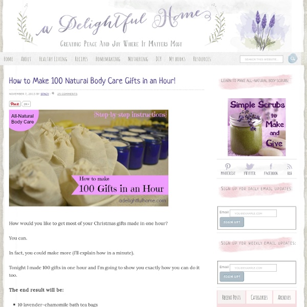 How to Make 100 Natural Body Care Gifts in an Hour!