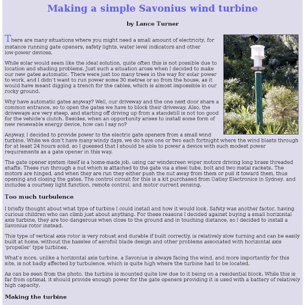 Making a simple Savonius wind turbine