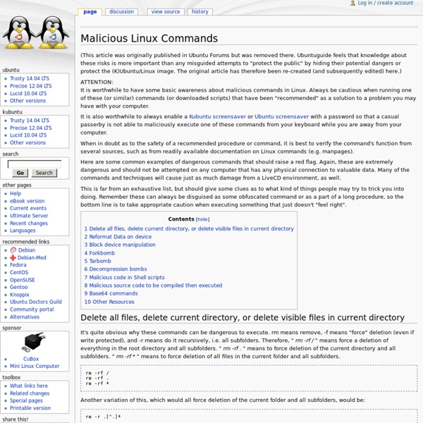 Malicious Linux Commands -
