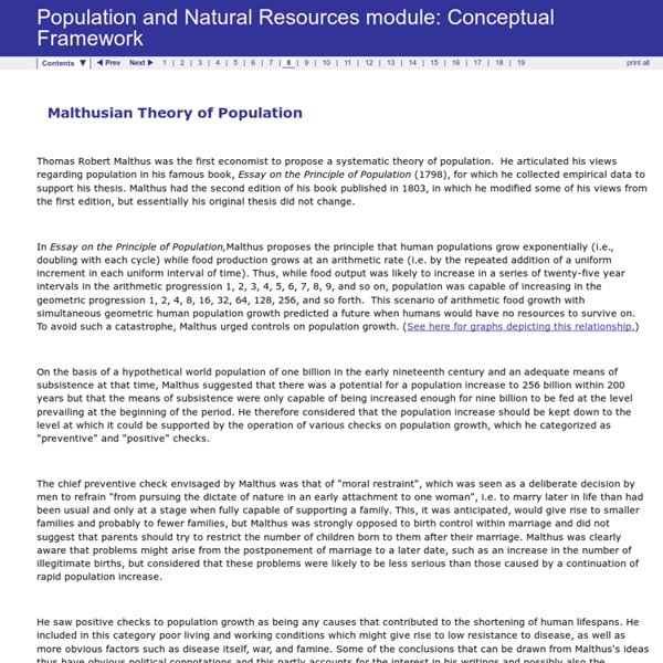 Malthusian Theory of Population