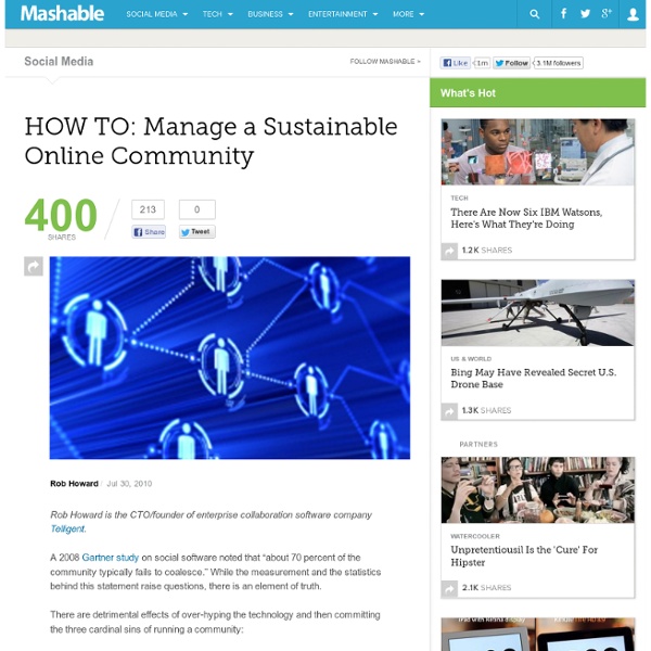 HOW TO: Manage a Sustainable Online Community