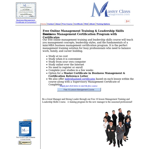 Free Online Business Management Training Course Certificate Program