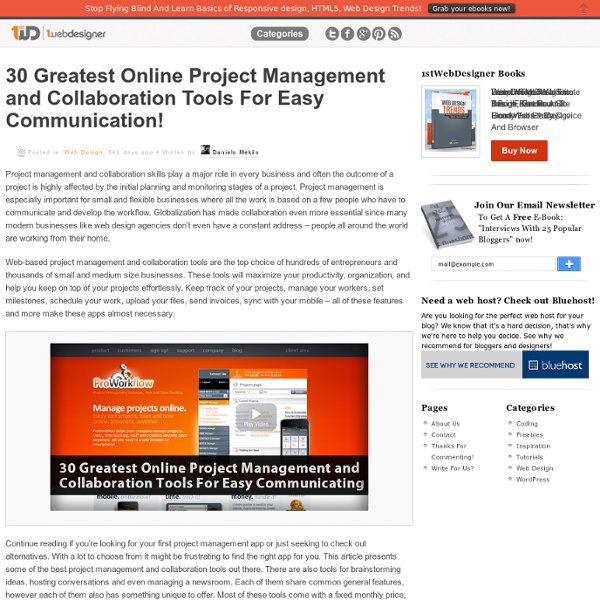 30 Greatest Online Project Management and Collaboration Tools