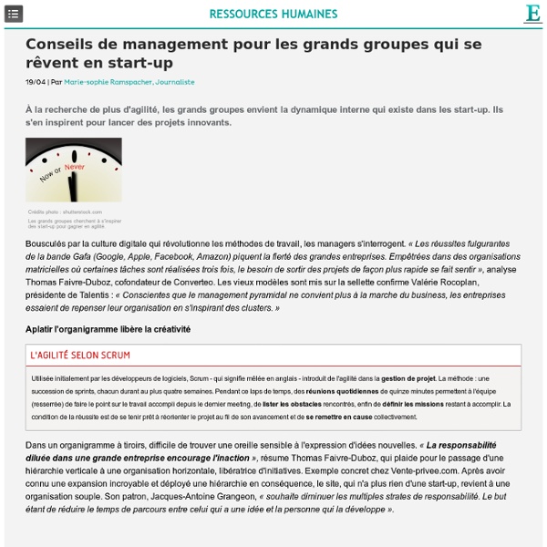 Management : conseils pour les grands groupes qui se rêvent en start-up